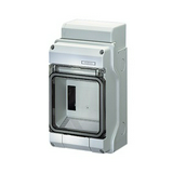 Kiselosztó PE/N nélkül műanyag 1x 4.5M falonkívüli szürke IP65 átlátszó zárt-fedél KV 8104 Hensel