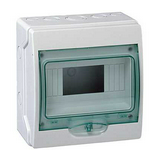 Kiselosztó PE/N-sínnel műanyag 1x 8M falonkívüli szürke IP65 átlátszó ajtó Kaedra Schneider