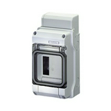 Kiselosztó PE/N sínnel rugós műanyag 1x 3M falonkívüli szürke IP65 átlátszó ajtó KV 9103 Hensel