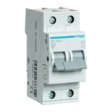 Kismegszakító 1P+N 63A B-jelleg 230V AC 6kA/60898 10kA/60947 2M MB Hager