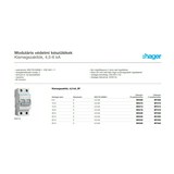 Kismegszakító 2P 20A B-jelleg 400V AC MX Hager