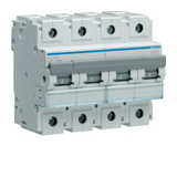 Kismegszakító 4P 125A C-jelleg 415V AC 10kA/60898 10kA/60947 HLFS Hager
