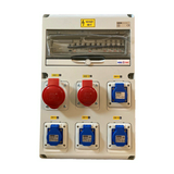 Dugaszoló kombinációs doboz 63A/400V 14M +Pg29 1x16A5P400V 1x32A5P400V 4x2P+E/230V műanyag MILE