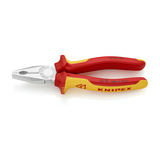 Kombinált fogó 60HRC max.d12/3,4/2,2mm-vágás króm piros-sárga 180mm 1000V szigetelt VDE KNIPEX