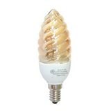 Kompakt fénycső csavart borostyán E14 7W- gyertya 220-240V 310lm 2700K 6000h FLE GE Lighting
