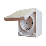 Kontállux 162 dugalj földelt komplett házban csapófedéllel fehér IP44 csavaros Daf2-162kv LEGRAND