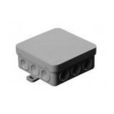 Kötődoboz falonkívüli 85mmx 85mmx 40mm szürke műanyag IP54 12 kábel/cső BUDVILL