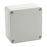 Kötődoboz kitörhető világos szürke UV-álló falonkívüli 105mm x 105mm 64mm IP65 PKG 100 OP Dietzel