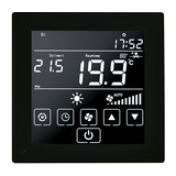 Termosztát fancoil LCD Modbus aktív 2x0..10V 3z/3A/250V 1°C- LCF02 Touch 2AO3DO RS485 Thermokon