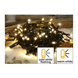 LED karácsonyi füzér kültéri sziporkázó 100LED 10+2m 0.36W/m 10db/m fehér-fényű 220-240V TRACON