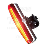 LED kerékpárlámpa hátsó 100lm 1,5W 2h 0,5Ah/3,7V piros 1x tölthető akku teleppel IPX5 TRACON