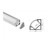 LED szalag profil alumínium 45°-sarok 18,1x18,1x2000mm 12,5m-széles  Clearled