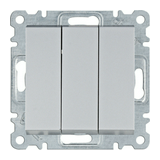 Lumina 101/3 3x1P kapcsoló betét közp. fedéllel ezüst süllyesztett csavaros IP20 WL Hager
