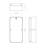Méretlen kábel átvezetőmodul fogyasztásmérő szekrényhez 600mm x 171mm PVT 3060 FO-E Csatári Plast