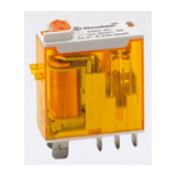 Miniatűr ipari relé, dugaszolható, mech. állapotjelzés + tesztgomb, 1 váltóérintkező 16 A, tekercs: 230 V AC 46.61.8.230.0040 FINDER