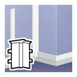 Minicsatorna belső sarok 75x20-hoz 60-120° fényesfehér műanyag DLP Plus mini LEGRAND