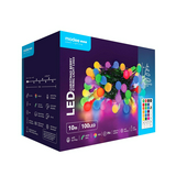 Modee Karácsonyi LED Füzér Berry Plastic Adapteres (100LED/10m/10cm) RGB+távirányító  SZÍNES VEZÉ