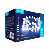 Modee Karácsonyi LED Füzér Berry Plastic Adapteres (200LED/20m/10cm) cold HIDEGFEHÉR BOGYÓS