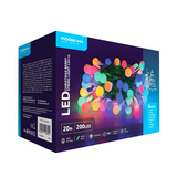 Modee Karácsonyi LED Füzér Berry Plastic Adapteres (200LED/20m/10cm)multicolor SZÍNES BOGYÓS