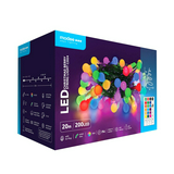 Modee Karácsonyi LED Füzér Berry Plastic Adapteres (200LED/20m/10cm)RGB+remote  SZÍNES VEZÉRELHET