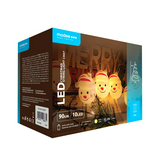 Modee Karácsonyi LED Füzér Dekor CSÍKOSSSAPKÁS HÓEMBERElemes C3027 (10LED/90cm/10cm) warm