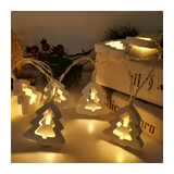 Modee Karácsonyi LED Füzér Dekor FEHÉR FENYŐ Elemes C3011 (10LED/90cm/10cm) warm IP20