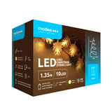 Modee Karácsonyi LED Füzér Dekor FENYŐTOBOZ Elemes C3012 (10LED/135cm/15cm) warm IP20