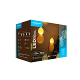 LED karácsonyi fűzér 10LED-hóember-gömb/1,35m 2xAA-elem(nélkül) 7db/m fehér-fényű 3V DC Modee