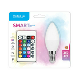 LED lámpa B35 DIM RGBW-távirányítóval gyertya 4,9W- 40W E14 470lm DIM 220-240V AC LED Smart Modee
