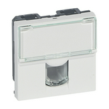 Mosaic telefon csatlakozó betét közp. fedéllel RJ11 műanyag fehér címketartóval LEGRAND