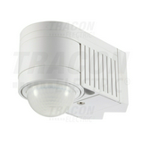 Mozgásérzékelő falra sarokelemmel 12m/előre 180° PIR 1200W 230V fehér IP44 TRACON