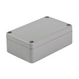 Műszerdoboz alumínium 64mm x 98mm 34mm szürke teli fedél-fedél IP66 Euromas A 102 Phoenix Mecano