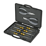 Csavahúzó-fogó készlet antisztatikus lapos/PH/PZ oldalcsípő/csőrős 8-darabos ESD KNIPEX