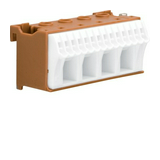 N-kapocsblokk QuickConnenct barna 1P 63A csavarmentes 14csatl./<6mm2 4csatl./25mm2 KN Hager