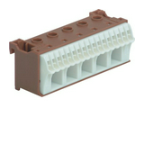 N-kapocsblokk QuickConnenct barna 1P 63A csavarmentes 17csatl./<6mm2 5csatl./25mm2 KN Hager