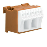 N-kapocsblokk QuickConnenct barna 1P 63A csavarmentes 8csatl./<6mm2 2csatl./25mm2 KN Hager