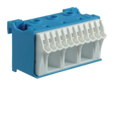 N-kapocsblokk QuickConnenct kék 1P 63A csavarmentes 11csatl./<6mm2 3csatl./25mm2 KN Hager