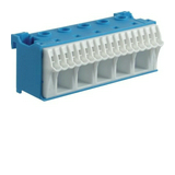 N-kapocsblokk QuickConnenct kék 1P 63A csavarmentes 17csatl./<6mm2 5csatl./25mm2 KN Hager
