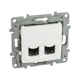 Niloé adatcsatlakozó dugalj UTP 2xRJ45 8(8) Cat6 fehér csavaros LEGRAND