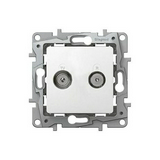 Niloé antenna aljzat TV-R süllyesztett fehér 2-kimenet átmenő 14dB/860MHz LEGRAND