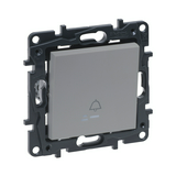 NiloéStep N101 nyomó jelzőfénnyel betét közp. fedéllel 1- billentyűs 1z alumínium csengő LEGRAND