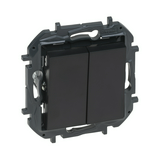 NiloéStep N101 nyomó betét közp. fedéllel 2- nyomógomb 2z fekete IP20 süllyesztett LEGRAND