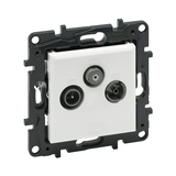 NiloéStep antenna aljzat TV-R-SAT csillagpontos 3x végzáró süllyesztett fehér 1.5dB/860MHz LEGRAND