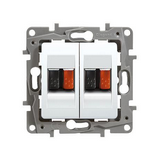 Niloé hangszóró csatlakozó betét közp. fedéllel sztereó műanyag fehér címketartó nélkül LEGRAND