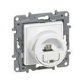 Niloé USB töltőaljzat A 2P+F 16A/230V dugaljjal 1 x 2400mA/ 5V süllyesztett fehér LEGRAND