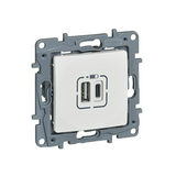 Niloé USB töltőaljzat A+C 3000mA/ 5V süllyesztett fehér IP40 LEGRAND