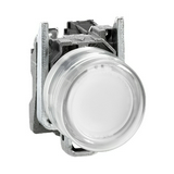 Nyomógomb komplett fém d22 fehér magas visszaugró 1z csavaros kerek IP66 Harmony XB4 Schneider