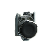 Nyomógomb komplett fém d22 fekete/fehér lapos visszaugró 1z csavaros kerek Harmony XB4 Schneider