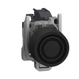 Nyomógomb komplett fém d22 fekete magas visszaugró 1z rugószorításos kerek Harmony XB4 Schneider
