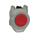 Nyomógomb komplett fém d22 piros lapos visszaugró 1ny csavaros kerek IP66 Harmony XB4 Schneider